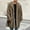 Khaki, variant on Winter Coats for Men Warm Faux Furry Long Coat Jacket Solid Turn Down Collar Outerwear Yellow 3XL