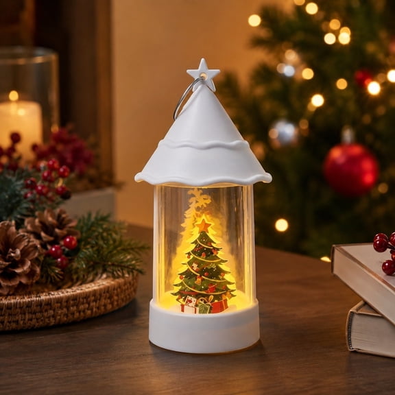 Dalxymotic Christmas Candle Lamp, Tree Wind Candle Holiday Gift Ornament, Festive Tabletop Light Decoration, Christmas Decorations Indoor Outdoor for Table, Home, Mantel, Shelf