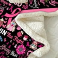thumbnail image 4 of Breast Cancer Awareness Hopes Throw Blanket Breast Cancer Survivor Gifts for Women Ultra Soft Cozy Lightweight Flannel Blanket for Bed Sofa Living Room (g505,50"x 60"), 4 of 6