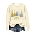 thumbnail image 4 of SwiftWear Merry Christmas Tree Graphic Sweatshirts for Women Long Sleeve Crew Neck Shirts Casual Loose Fit Pullover Xmas Gift L, 4 of 4