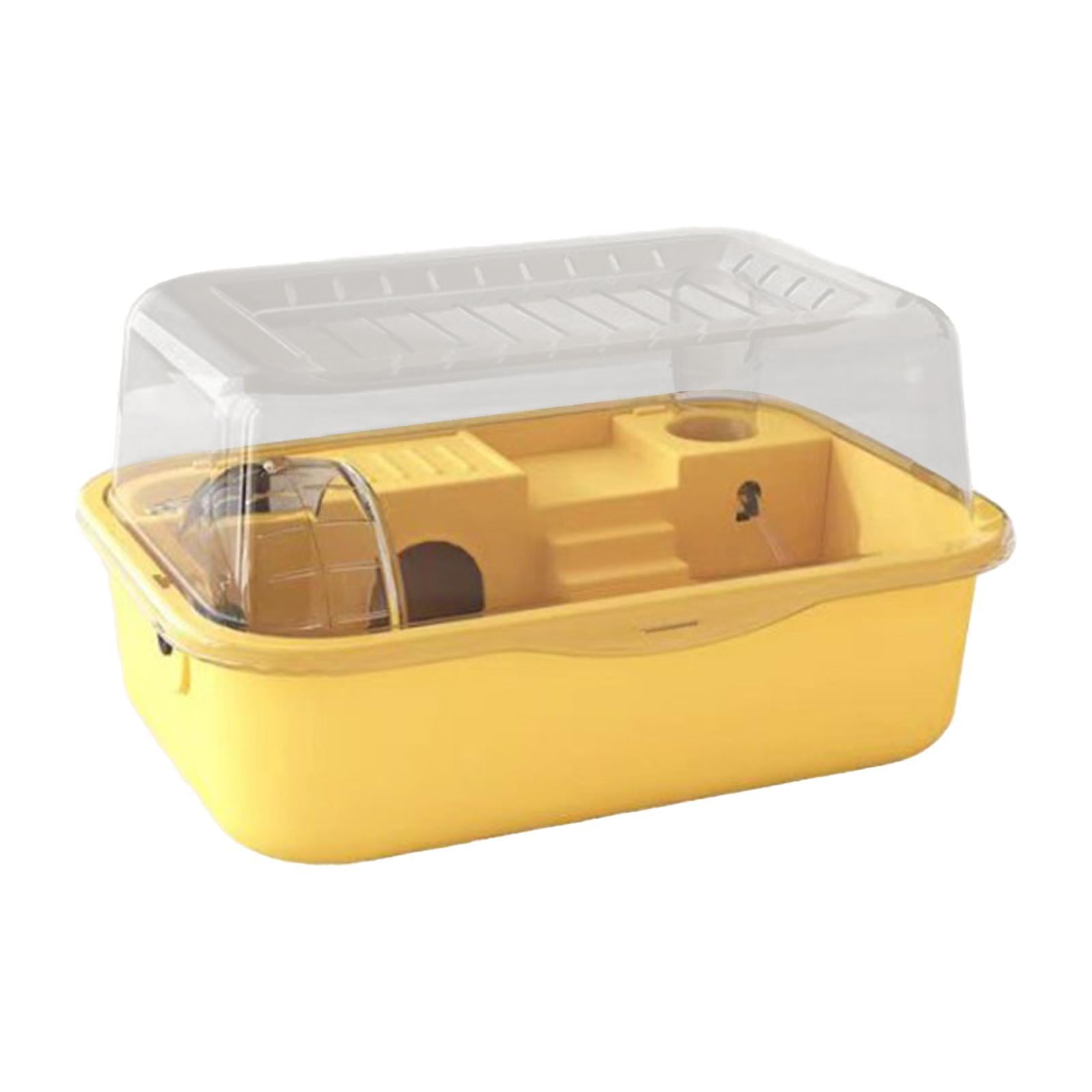 Menolana Hamster Cage Hamster Habitat Luxury Ventilation Breathable Exercise Playing House Small Animal Cage Gerbils Sugar Glider Rats yellow