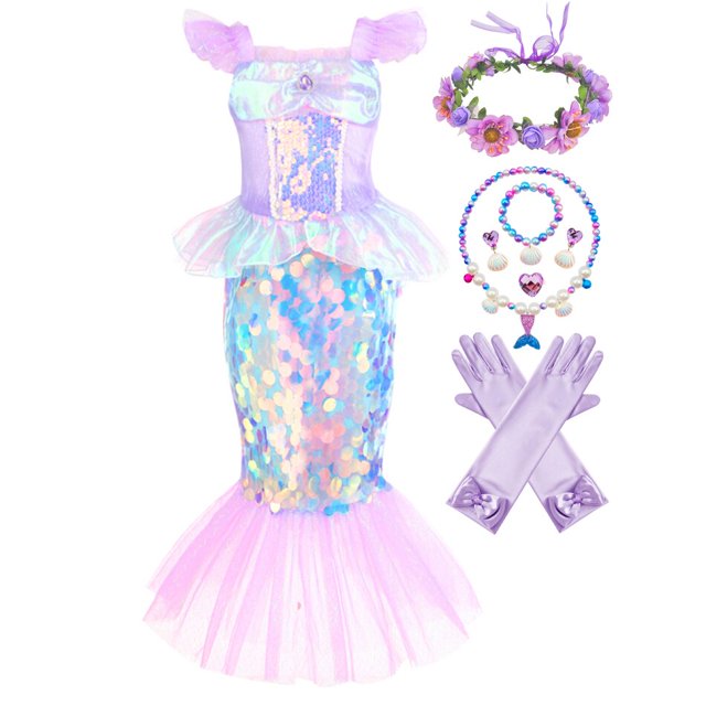Disfraz de la Sirenita Ariel para niños y niñas, vestido de fiesta de cumpleaños, Halloween Fivean unisex