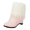 thumbnail image 6 of Mostsola Ankle Boots for Women Winter Warm Cute Fuzzy Snow Boots Hidden Wedge Zipper Booties, 6 of 6