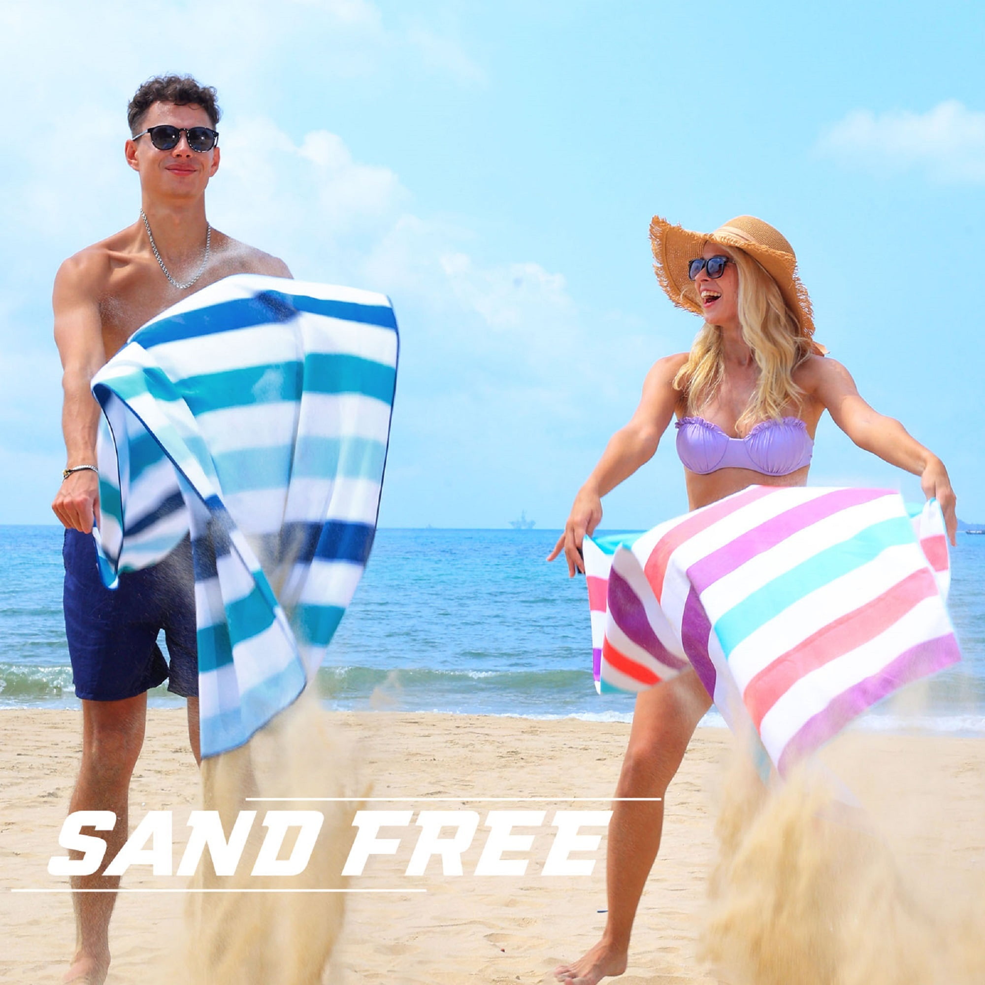 Exclusivo Mezcla 6-Pack Microfiber Quick Dry Beach Towel Set, Large Sand Free Beach Towel for Travel/ Sports (30"x60") - Super Absorbent, Compact and Lightweight