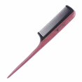 thumbnail image 1 of Peines para el cabello Breezelike - Peine de cola de madera de dientes finos - Peine de madera de corazón púrpura sin estática con dientes de cuerno de búfalo negro, 1 of 1
