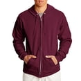 thumbnail image 2 of Hanes mens Full-zip Eco-smart Hoodie Hoody, Maroon, XX-Large US Hanes Hanes, 2 of 2