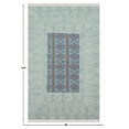 thumbnail image 3 of Casavani Handblock Printed Cotton Kilim Rug 9x12 Area Rug Blue Area Living Room Bedroom Dining Room Rug, 3 of 6