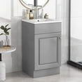 thumbnail image 2 of [Video] 18" Bathroom Vanity with Sink, Vanity Cabinet with Door Shelf and Adjustable Shelf, Grey, 2 of 11