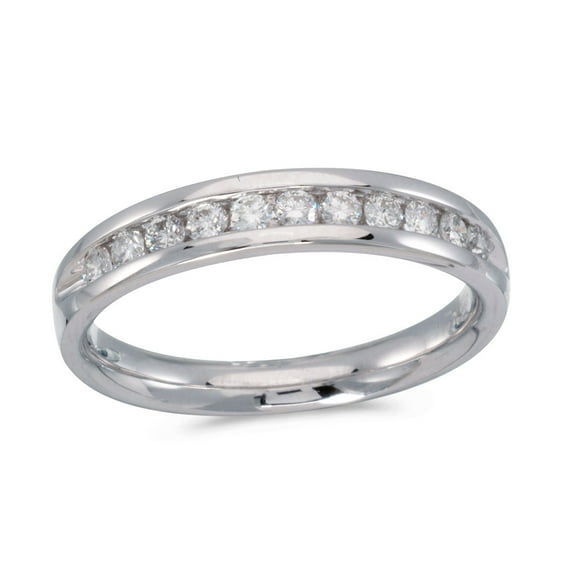 14K White Gold Diamond Band Ring