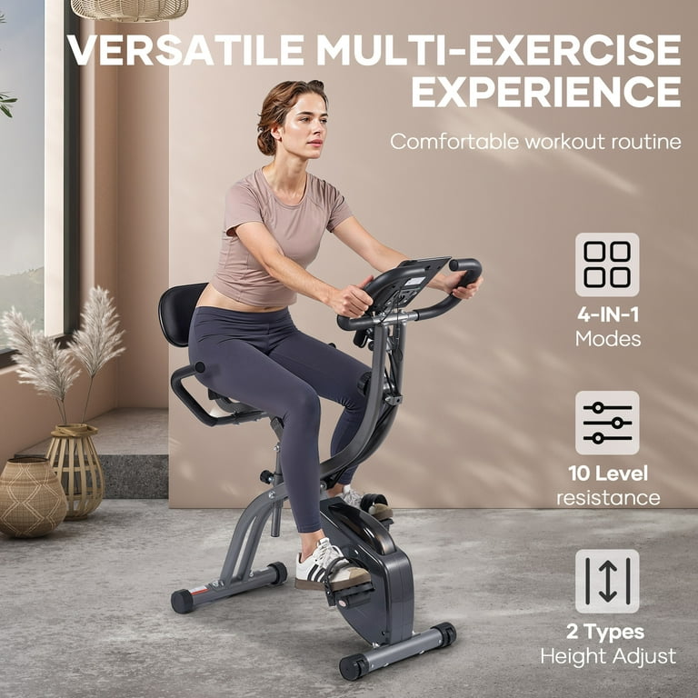 Foldable Magnetic Exercise Bike with Pulse Sensor LCD Monitor for Home Use Walmart