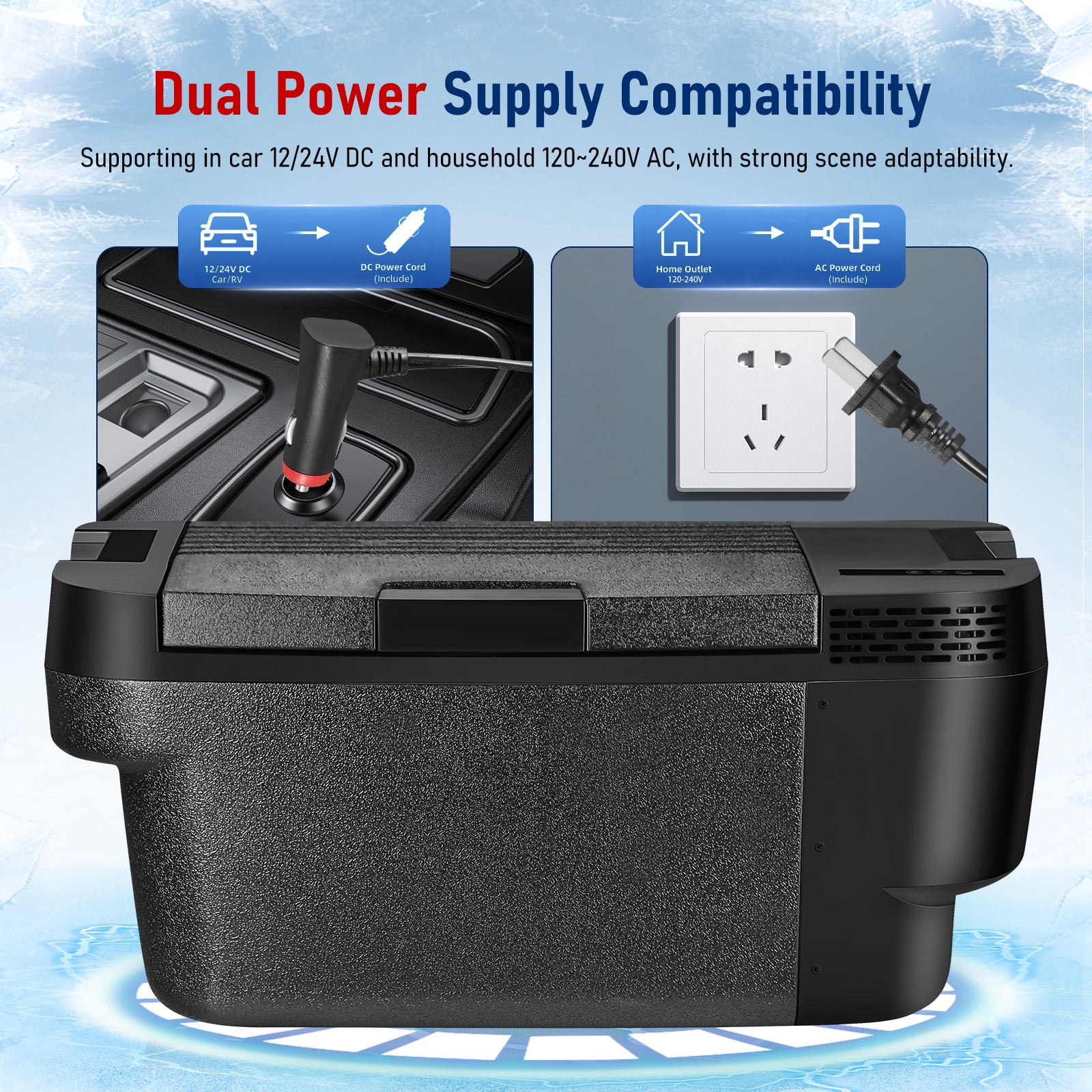 35L Industrial Car Refrigerator for Tesla Model Y- Ultra-Quiet Fast Cooling to -4℉, Smart App Control, Space-Saving Design for Camping & Road Trips 12/24V DC/AC,-4℉-68℉