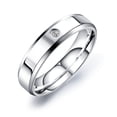 thumbnail image 5 of Accessories Micro Diamond Stainless Steel Ring Titanium Steel Couple Ring Gloss Simple Single Diamond Ring, 5 of 5