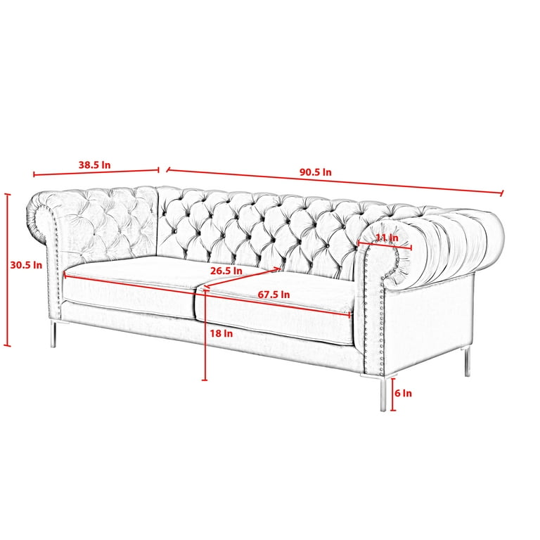 Furniture of America - Theodora Sofa and Loveseat Set in Black -  SM7505-SF-LV