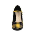 thumbnail image 6 of BLISSFUL STEP Women's Pump Plaid Platform Stiletto Heels Pumps Yellow 6.5, 6 of 7