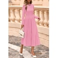 thumbnail image 3 of Vestido PRETTYGARDEN 2025 Rosa de Punto Midi con Mangas Largas Talla L, 3 of 8