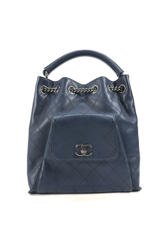 Pre-Owned CHANEL Matelasse CC Coco Mark Chain 3-Way Drawstring Handbag, Bag, Shoulder... (Fair)