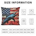 thumbnail image 5 of Qinduosi Throw Pillow Covers Ocean Fish American Flag Pillow Cases Cushion Covers Fishing and Decorative Throw Pillowcases Nature Marine Animal Red Cushion Cases White, 5 of 5