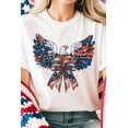 thumbnail image 3 of Women's White American Flag Eagle Print Graphic Tee for Independence Day - [ZhiHiMeRi] | (US 20-22)2XL, 3 of 7