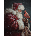 thumbnail image 1 of Santa Claus with Cardinal Canvas Wall Art 15.75x11.81 Inches, 1 of 8