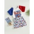 thumbnail image 4 of Musuos Baby Fourth of July Outfits, 3 6 9 12 18 24Months Short Sleeve Letter Print Tops + Tie Front Shorts Summer Set Party Clothes, 4 of 10