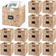 thumbnail image 4 of Wicker Storage Basket Bulk x x  Handwoven Water Hyacinth  Bin with Handles Woven Laundry for Organizer Shelves  Color, 4 of 6