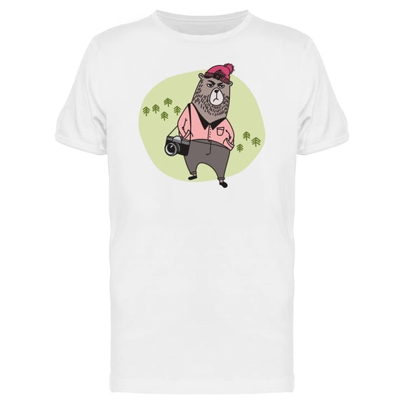 Hipster Bear Photographer Tee Men's -Image by Shutterstock