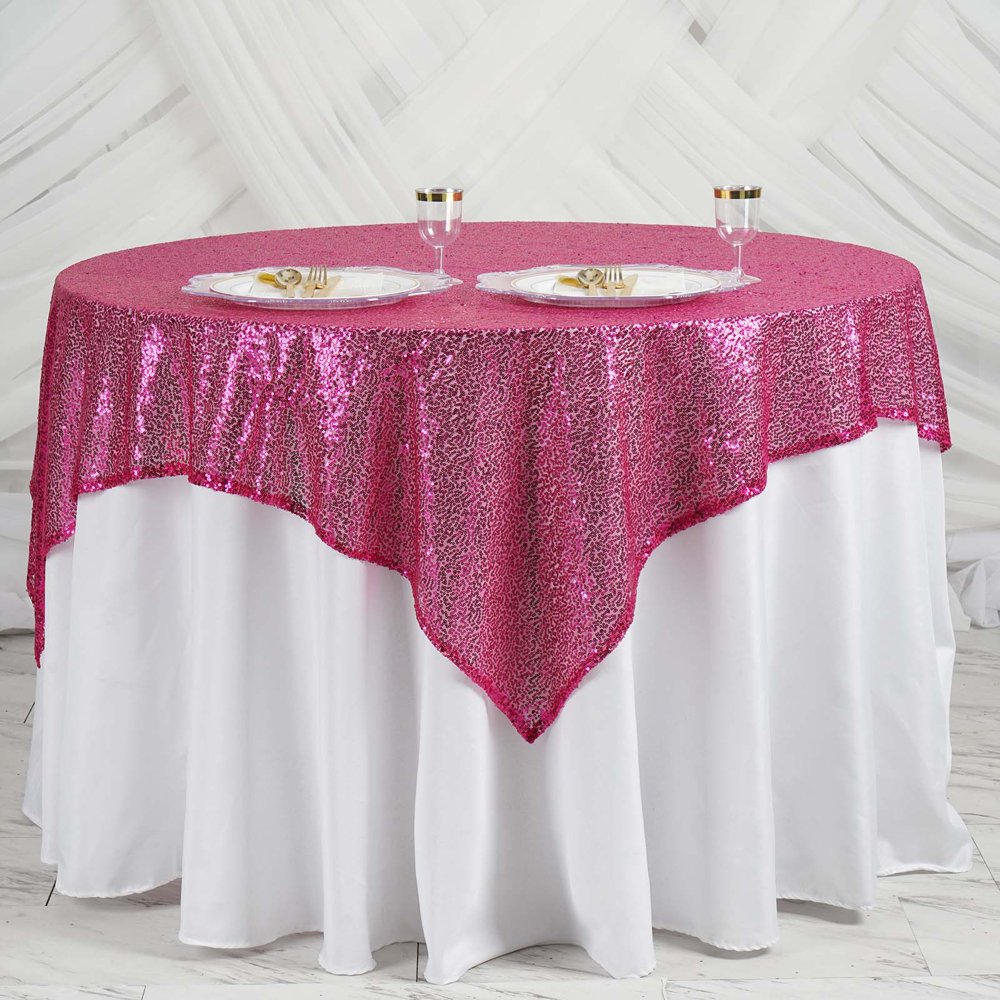 Efavormart LUXURY Sequin Square Tablecloth Overlay Tablecloth Cover For