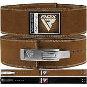 RDX Weight Lifting Belt Powerlifting, Approved By IPL and USPA, 10mm Thick 4" Leather Lumbar Back Support, Lever Buckle Gym Strength Training Equipment, Bodybuilding Deadlifts Squats Workout Men Women