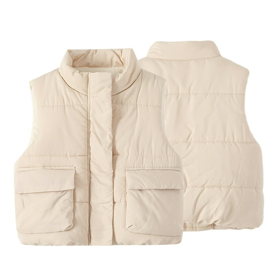 LYMAYTER Toddler Kids Zipper Vest Jacket for Boys Girls Casual Sleeveless Coat Pullover down Outerwear Coat for Infant 6 Months to 4 Years