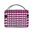 thumbnail image 3 of Handbag Travel Bag Cosmetic Bag 9×6.3×6.7in Multi-Function Bag Large Capacity For Camping Travel Family Travel Magenta Houndstooth_3, 3 of 6