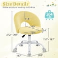 thumbnail image 2 of UBesGoo Comfy Office Chair with Wheels, Cute Rolling Vanity Makeup Chair, Adjustable Faux Rabbit Hair Task Chair for Makeup Room, Yellow, 2 of 9