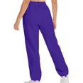 thumbnail image 4 of Women'S Wide Leg Sweatpants Drawstring Baggy Sweat Pants Fleece Lined Joggers Workout Winter Fall Trendy With Pockets, 4 of 7