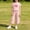 Pink, variant on HOMBOM Girls Summer Outfits Heart Print Crew Neck Short Sleeve Top with Side Drawstring & Elastic Waist Capri Pants 2 Piece Casual Set Age 2-10Y,Pink,4-5 Years