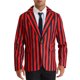 thumbnail image 1 of INSPIRAR CHIC Traje de Hombre a Rayas de Un Solo Botón Ajustado Casual Blazer Vertical Rayas S Rojo Negro, 1 of 6