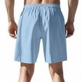 thumbnail image 4 of Men's Functional Outdoor Work Shorts, Multi-Pocket Cargo Shorts with Elastic Waist & Reinforced Belt Loops ,Light Blue M, 4 of 4