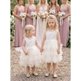 thumbnail image 2 of 2Bunnies Girls' 6M-10Y Beaded Peony Lace Tiered Sleeveless Knee Flower Girl Dress, 2 of 6