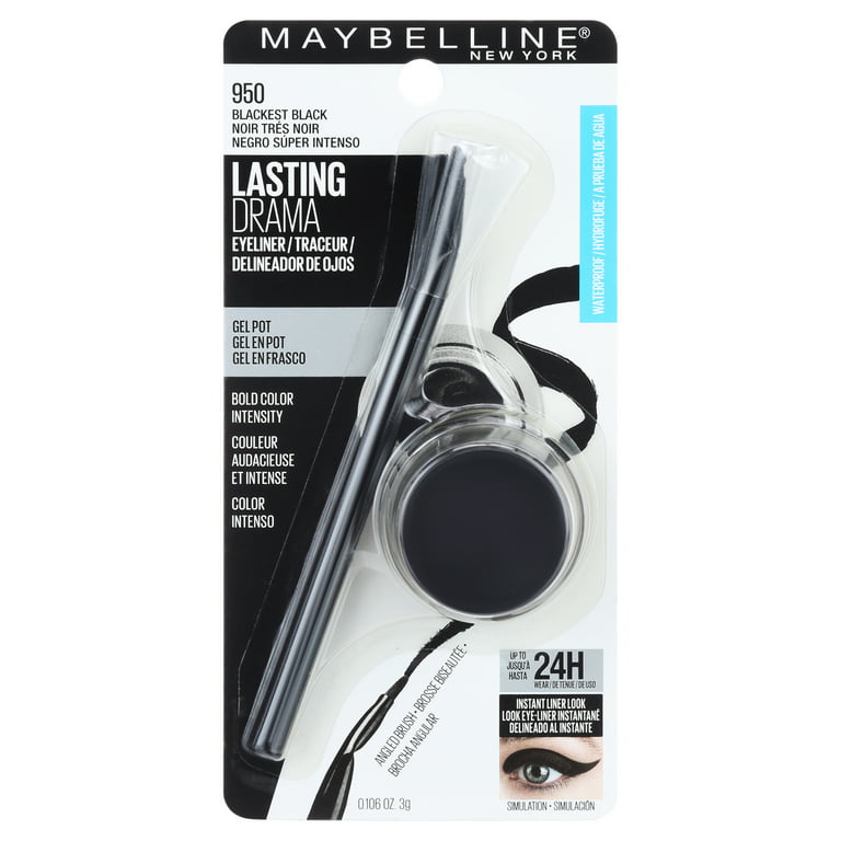 Maybelline EyeStudio Lasting Black Blackest Gel Liner, Drama