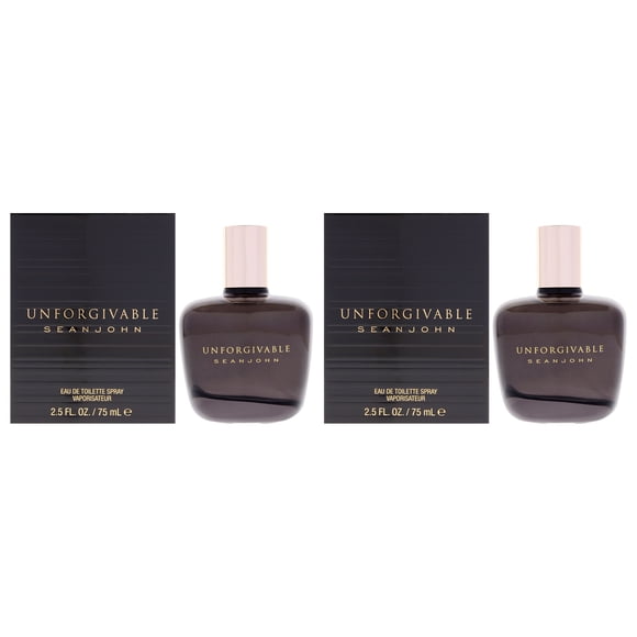 Perfume Sean John Unforgivable Men EDT en aerosol, 75 ml, paquete de 2