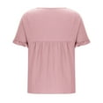 thumbnail image 5 of JGGSPWM Women's V Neck Ruffle Sleeve Loose Fit Babydoll Peplum Casual Tops Pink S, 5 of 7