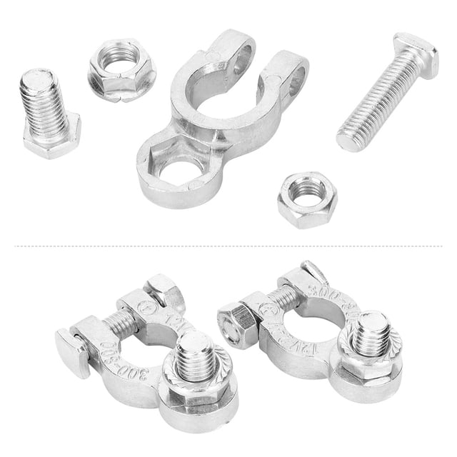 PAR DE TERMINOS DE BATERÍA DE AUTOMÓVIL UNIVERSAL DE 12/24 V TUPO DE 10 mm/0.4in Cable Positivo negativo