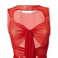 thumbnail image 4 of Mujeres Irregular Ruffle Largo Skinny Vestido Sólido Sin Mangas Sheer Vestido Hueco, 4 of 5