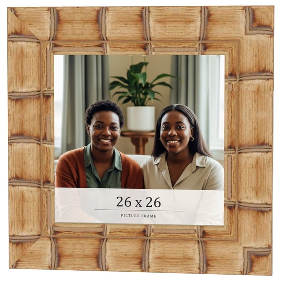 26x26 Frame Beige Real Wood Picture Frame Width 3 inches | Interior Frame Depth 0.5 inches |