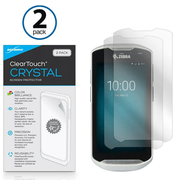 Zebra TC56 Screen Protector, BoxWave [ClearTouch Crystal (2-Pack)] HD Film Skin - Shields From Scratches for Zebra TC56, TC51