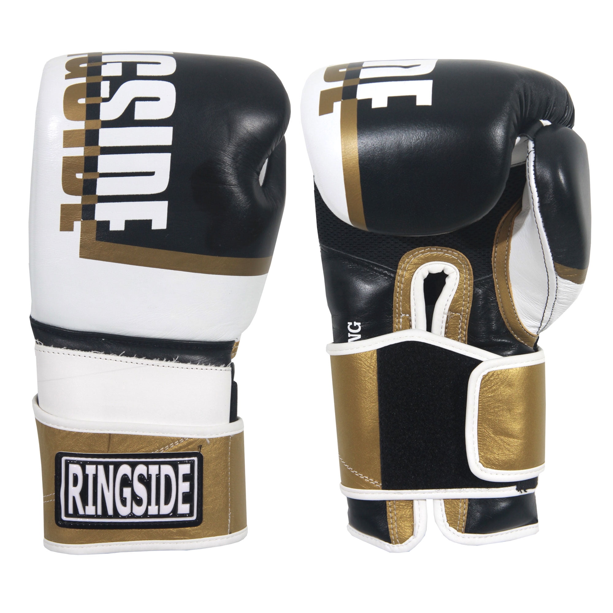Ringside Omega Sparring Boxing Gloves, Black/Gold, 16 oz.