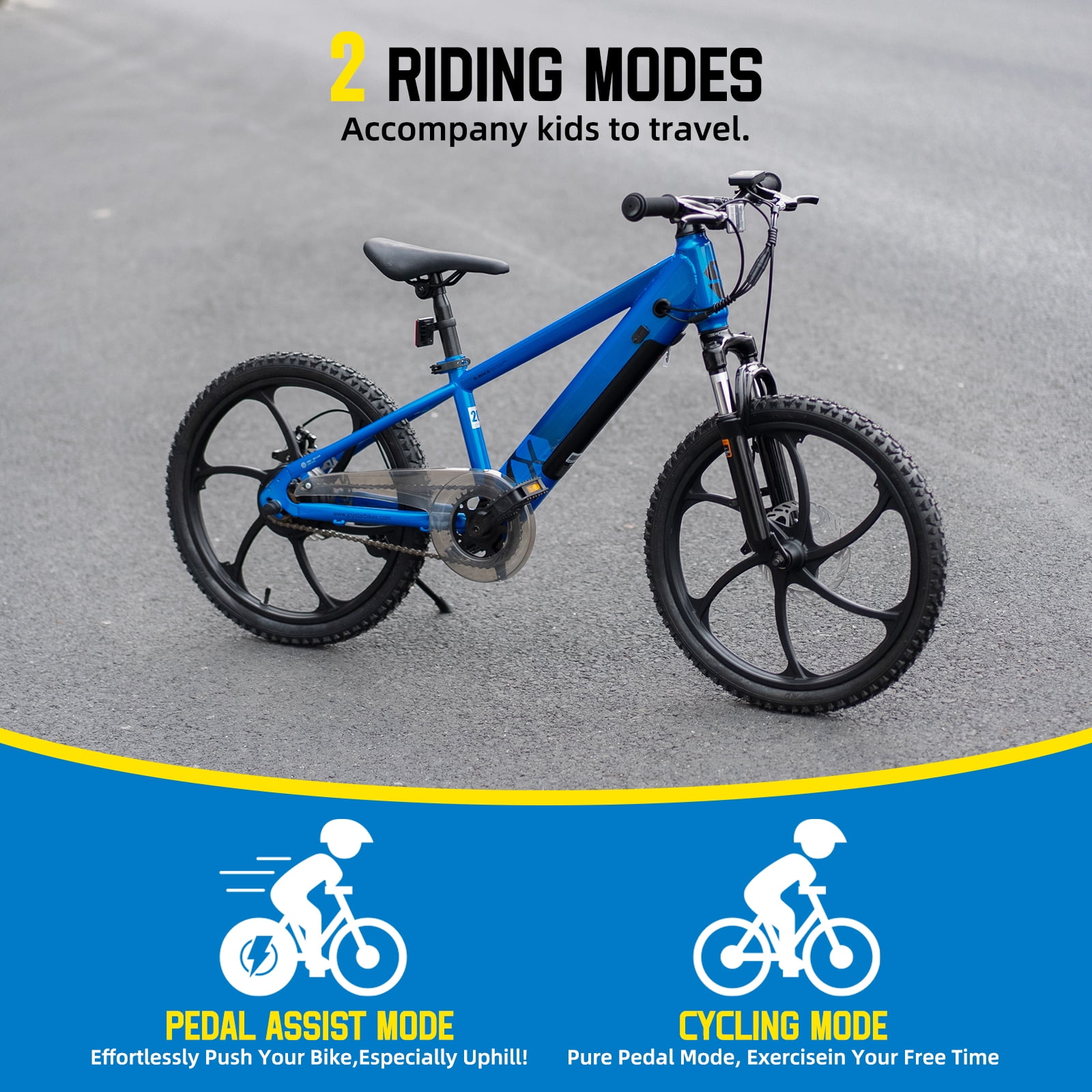 JOYSTAR Electric Bike for Teenagers, Ages 7+ with 250W Brushless Motor, 15 Miles 15MPH Electric Mountain Bicycle with Removable Battery, Multiple Colors