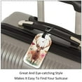 thumbnail image 3 of Square 2Pack PU Leather Butterfly and Deer Cruise Luggage Tag with Privacy Cover and Name ID Tag for Travel Handbags Backpacks Luggage Tags, 3 of 6