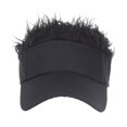 thumbnail image 2 of Prolriy Human Hair Wig Fashion Sun Beach Cap Hat Women Men Hop Hip Breathable Hat Adjustable Baseball Baseball Caps Wig Hats for Men Black, 2 of 3