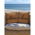 thumbnail image 5 of Outdoor Pillows Waterproof, Brown Welcome Bedding Throw Pillows with Insert for Couch Sofa Bed, Modern Minimalist Black Striped Border 18x18 Inch Pillowcases Decorative Camping Patio Pillow Set of 2, 5 of 8