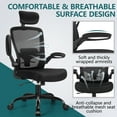 thumbnail image 5 of COOLHUT Ergonomic Office Chair, Home Office Chair with Adjustable Lumbar Support, Comfy Mesh Home Office Chair with Flip-up Arms, Swivel Computer Desk Chair, Black, 5 of 9