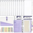 thumbnail image 1 of Multifunctional A6 Budget Binder with 12 Clear Zip Pockets and 12 Budget Sheets PU Cash Envelopes Portable Envelopes Organizer for Budgeting and Money Saving, 1 of 11